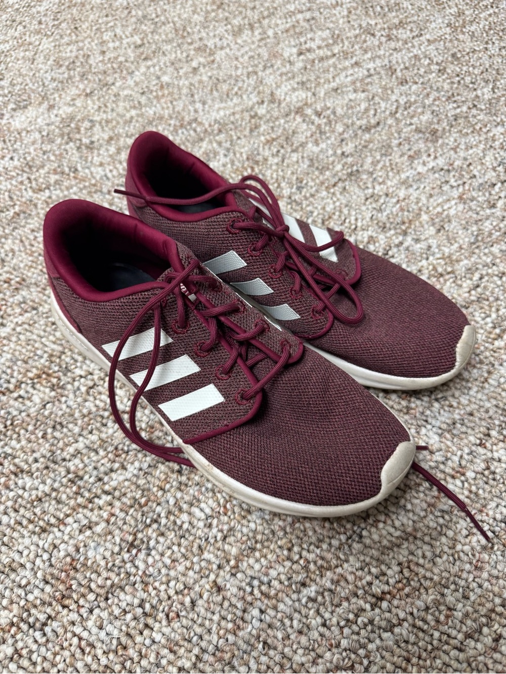 adidas Women’s Maroon Sneakers with White Stripes